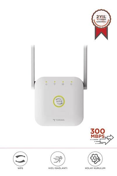 Torima Wifi Sinyal Güçlendirici Router 300Mbps WR25 Beyaz