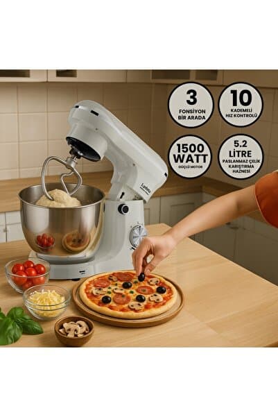 Lydsto Kitchen Helper Pv-4700 1500w-5.2 Litre -10 Kademe Hız Ayarı Stand Mikser Hamur Yoğurma Makinesi Krem