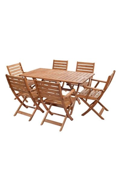 EFE GARDEN Ahşap Bahçe Masa Takımı 6 Kişilik