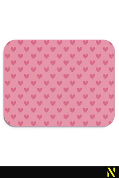 nilizma Pembe Renkli Kalpli Desenli Ergonomik Mouse Pad, Kaymaz Yüzey ile Ev ve Ofis Kullanımı için İdeal