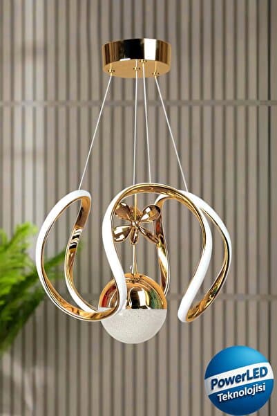 Clasy Model Gold Kaplama Metal Salon Mutfak Oturma Yatak Odası Modern Led Beyaz Işık Avize