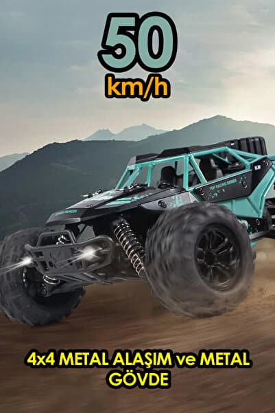 oyuncakgidiyor 2.4GHz Dayanıklı Gövde LED Farlı 4x4 4WD 50km Hız Yapan Uzaktan Kumandalı RC Araba