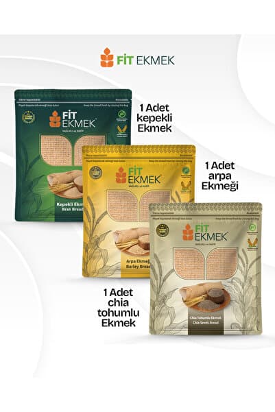 fit 1 Adet Arpa Ekmeği 300GR ve 1 Adet Kepekli Ekmeği 300GR 1 Adet Chia Ekmeği 300GR