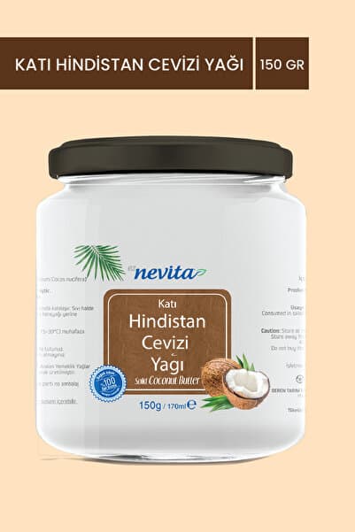 EzNevita Katı Hindistan Cevizi Yağı 170 ml - Soğuk Sıkım %100 Saf Sızma