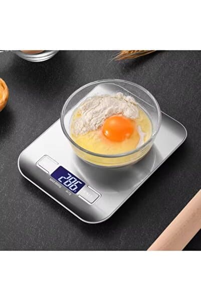 Tiffany Lüx Dijital Mutfak Terazisi 5 Kg 1 gr Hassas Paslanmaz Çelik Pil Hediyeli