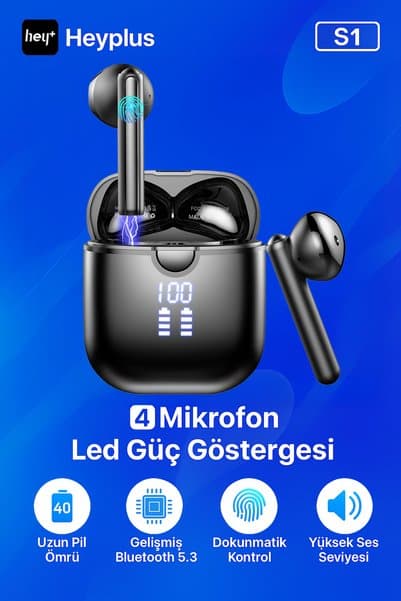 Heyplus S1 Bluetooth Kulaklık , Ios Android Uyumlu , Kablosuz Kulaklık (ENC-4MİKROFON)