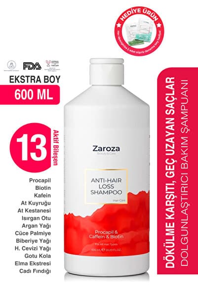 Saç Dökülme Karşıtı Hızlı Uzamaya Yardımcı Güçlendirici Procapil Biotin Şampuan 600ml Erkek Kadın