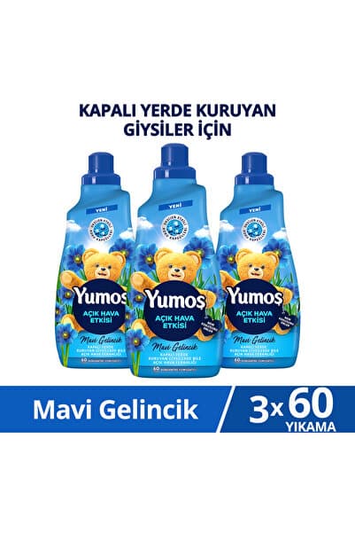Yumoş Açık Hava Etkisi Konsantre Çamaşır Yumuşatıcısı Mavi Gelincik 1440 Ml 60 Yıkama x3