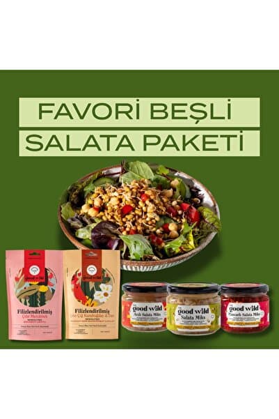 THE GOOD WİLD Favori Beşli Salata Paketi | Fermante Salata Miks Karma | Filizlendirilmiş Çıtır İkili | 5'li Paket
