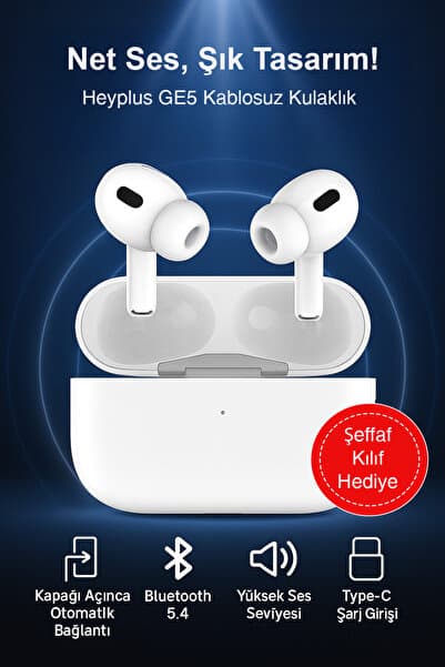 Heyplus 2.nesil Pro Bluetooth Kulaklık Beyaz Kulak içi Kablosuz Kulaklık ios Android Uyumlu
