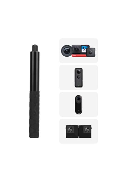 Coverzone Görünmez Selfie Çubuğu,Insta360 X3,X2,X4,ONE RS,GO 3,One,One X,Evo,Alüminyum,1/4” Vidalı