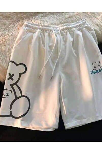 Elvino Baskılı Pamuklu Kadın/Erkek Unisex Penye Regular Şort