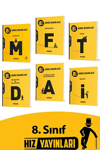 Hız Yayınları LGS 2026 8. Sınıf Matematik-Türkçe-Fen-Din-Inkılap-Ingilizce Soru Seti 6 Kitap