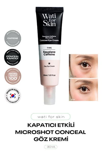 wati for skin Kapatıcı Etkili, Skualen ve Kafein İçeren Mikro İğneli Göz Kremi Wati For Skin Eye Cream 30 ml