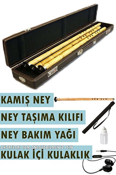 Utku Müzik Aletleri Kamış Kız Si Ney , Taşıma Kılıfı , Özel Kokulu Bakım Yağı, Akort Kulaklığı