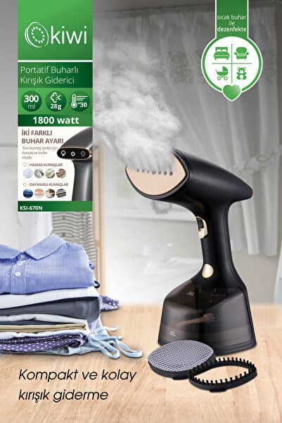 Ksı-670N 1800W Portatif Buharlı Kırışıklık Giderici - Paslanmaz Çelik Buhar Çıkışı