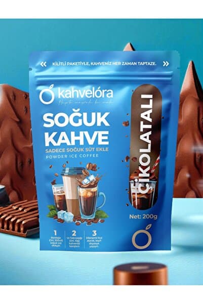 kahvelora Soğuk Kahve Çikolatalı Mocha 200g - Buzlu Soğuk Kahve - Soğuk Sütle Hazırla