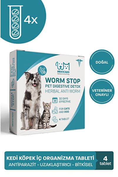 Kedi Köpek İç Dış Parazit Bitkisel İç Organizma Tableti Anti Parazit Kovucu Giderici Ödül Tablet