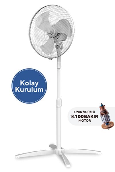 KUMTEL Beyaz Vantilatör 16'' (3P) Ktf-290