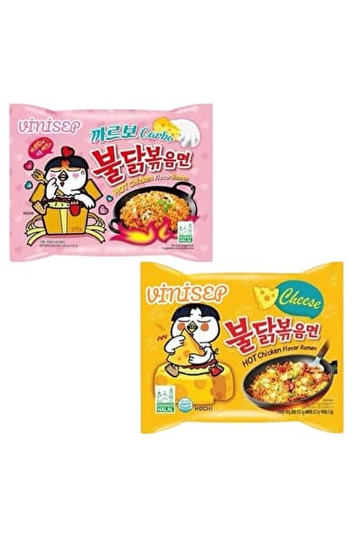 vinisep Carbonara & Cheese buldak ramen helal sertifikalı 2 adet
