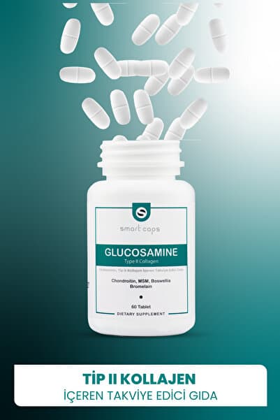 Smartcaps Glukozamin Tip II Kolajen 60 Tablet | MSM, Vitamin C, Bromelain