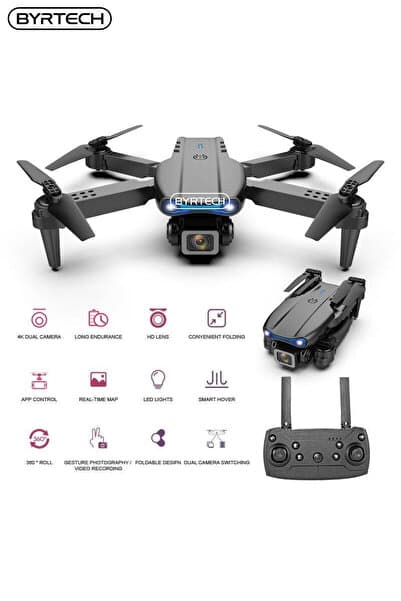 BYRTECH Kameralı Drone Engel Sensörlü Katlanabilir – E99 Pro FPV Yayın, Çantalı, Şarj Edilebilir Bataryalı