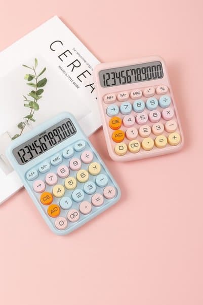 Genel Markalar Pinterest Renkli Hesap Makinesi | 10 Haneli Yuvarlak Tuşlu Şirin Hesap Makinesi