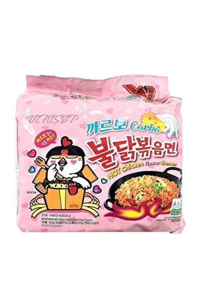 vinisep Carbonara Buldak Ramen Helal Damgalı Makarna Noodle Orjinal- Kore 5 Adet