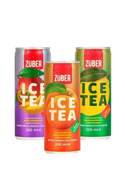 Züber Ice Tea Soğuk Çay Tanışma Paketi 250ml x 3 Adet (Limon, Şeftali, Tropik)