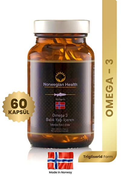 Norwegian Health Omega 3 60 Kapsül 1000 mg | Somon&Morina Balık Yağı