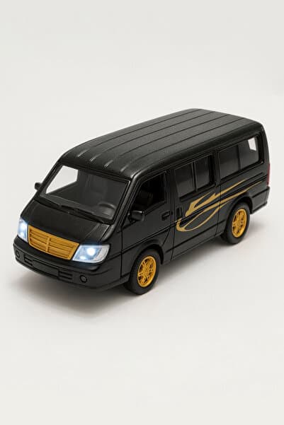 farddad Çek Bırak Minibüs Oyuncak | Metal Sprinter Bus | Sesli Işıklı - Ön Kapılar Açılabilir | Siyah