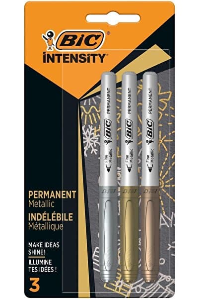 Bic Intensity Permanent Markör Altın Gümüş Bronz 3'lü Blister