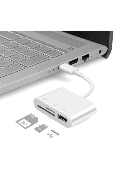 kadan enerji ve güvenlik sistemleri Alfais 5232 Usb Type C To Sd Microsd Tf Kart Okuyucu Usb 3in1 Çevirici Dönüştürücü Adaptör