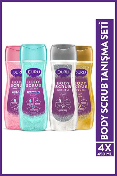 Duru Body Scrub Duş Jeli Tanışma Seti 4x450ml (Gold, Crystal, Pink, Ice)