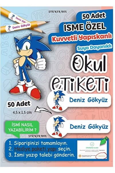 Think And Print Okul Kalem Defter Etiketi Özel Isim Yazılabilen Etiketi Sticker Seti - 50 Adet