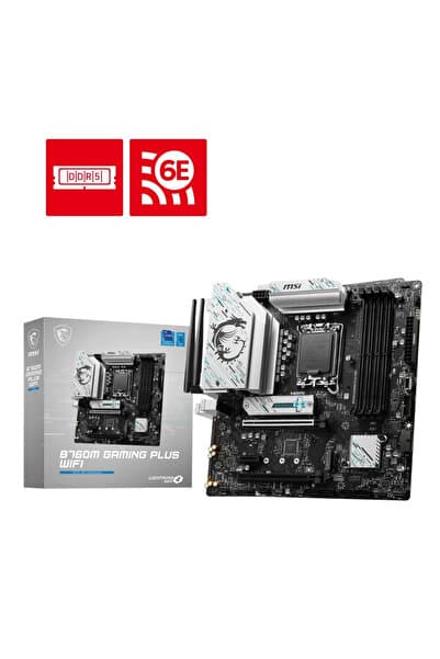 MSI B760M GAMING PLUS WIFI 6800MHz(OC) DDR5 Soket 1700 M.2 HDMI DP mATX Anakart
