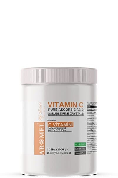 Aromel C Vitamini 1 Kg | Askorbik Asit | Avrupa,ekstra Saf | Yenilebilir Toz Form