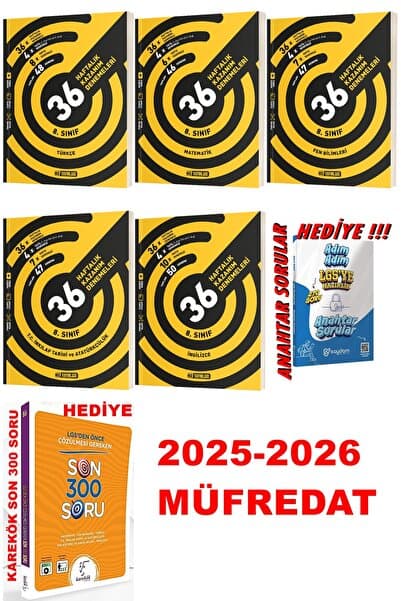 Hız Yayınları HIZ LGS 2026 MÜFREDAT 8.SINIF 36 HAFTALIK DENEMELER TÜM DERSLER FULL ULTRA SET + 2 HEDİYELİ