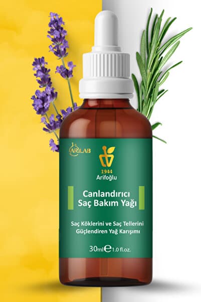 Arifoğlu Canlandırıcı Saç Bakım Yağ Serumu 30ml Saç Kökü Canlandırıcı Yağ Biberiye Yağı Lavanta Yağı Arlab