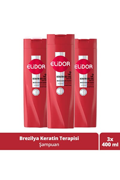 Elidor Saç Bakım Şampuanı Brezilya Keratin Terapisi 400 ml x3