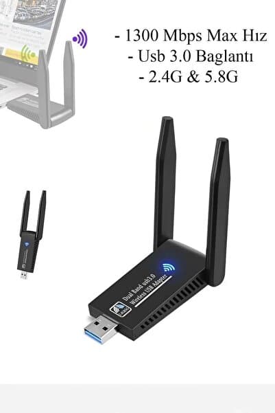CONOCER USB Wifi Adaptörü 1300 MBPS USB Kablosuz Alıcı Dongle Alıcı Masaüstü Tak Çalıştır