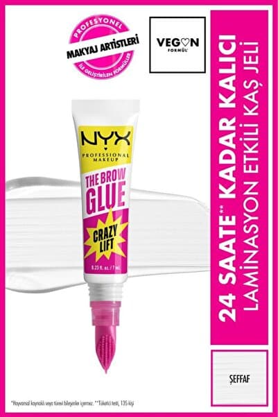 NYX Professional Makeup Brow Glue Crazy Lift Laminasyon Etkili Kaş Jeli