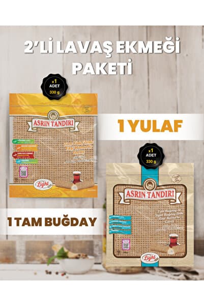 Asrın Tandırı 2'Lİ PAKET (1 Paket Ekşi Hamurlu Tam Buğday Lavaş Ekmeği - 1 Paket Ekşi Hamurlu Yulaf Lavaş Ekmeği)