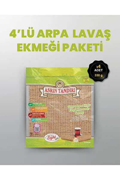 Asrın Tandırı 4'LÜ PAKET ( 4 Paket Paket Ekşi Hamurlu Arpa Lavaş Tandır Ekmeği (diyabetik Ekmek) 330 Gr.