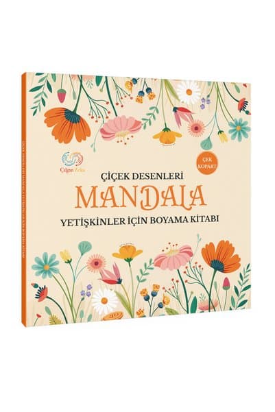 Çılgın Zeka Çiçek Desenleri Yetişkinler İçin Mandala Boyama Kitabı