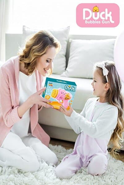 Duck Çok Delikli Pilli Köpük Atan Tabanca Oyuncağı 23 Delikli Bubble Gun