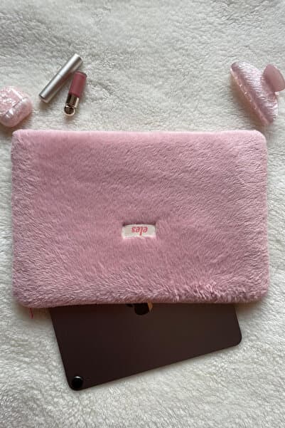 Pembe Peluş Tablet Çantası, Pembe Peluş Tablet Kılıfı, Peluş Tablet Çantası 11-12 Inç