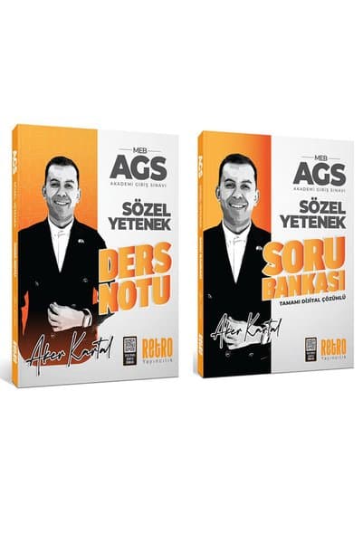 RETRO YAYINCILIK 2027 AGS Sözel Yetenek Soru Bankası + Ders Notu 2 Lİ Set Tamamı Çözümlü Retro Yayınları