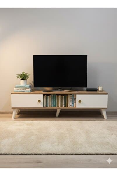 TİOS 140CM TV ÜNİTESİ ANTİK ÇAM-AYTAŞI KREM