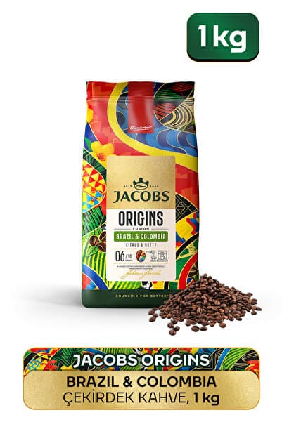 Jacobs Origins Brazil & Colombia Çekirdek Kahve 1 Kg